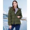 imageWULFUL Womens Winter Coats Warm Lightweight Thicken Puffer Jackets with FauxFur HoodArmy Green