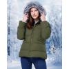 imageWULFUL Womens Winter Coats Warm Lightweight Thicken Puffer Jackets with FauxFur HoodArmy Green