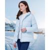 imageWULFUL Womens Winter Coats Warm Lightweight Thicken Puffer Jackets with FauxFur HoodLight Blue