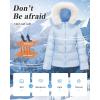 imageWULFUL Womens Winter Coats Warm Lightweight Thicken Puffer Jackets with FauxFur HoodLight Blue