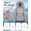 imageWULFUL Womens Winter Coats Warm Lightweight Thicken Puffer Jackets with FauxFur HoodLight Grey