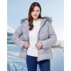 imageWULFUL Womens Winter Coats Warm Lightweight Thicken Puffer Jackets with FauxFur HoodLight Grey
