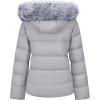 imageWULFUL Womens Winter Coats Warm Lightweight Thicken Puffer Jackets with FauxFur HoodLight Grey