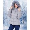 imageWULFUL Womens Winter Coats Warm Lightweight Thicken Puffer Jackets with FauxFur HoodLight Grey
