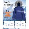 imageWULFUL Womens Winter Coats Warm Lightweight Thicken Puffer Jackets with FauxFur HoodNavy Blue