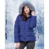 imageWULFUL Womens Winter Coats Warm Lightweight Thicken Puffer Jackets with FauxFur HoodNavy Blue