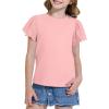 imageWULFUL Girls Shirts Fashion Cotton Summer Short Sleeve Tops Casual TShirts 415 Years OldPink