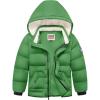 imageWULFUL Kids Boys Winter Coat Detachable Hat Puffer Windbreaker Warm Cotton Jacket Parka Down Outdoor CoatsGreen