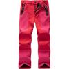 imageWULFUL Kids Waterproof Snow Ski Pants Boys Girls Outdoor Winter Fleece Hiking Insulated Snowboard PantsRedrose Red