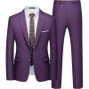 imageWULFUL Mens 2 Piece Suits Slim Fit Two Button Blazer Jacket Pants Set for PartyWedding and BusinessPurple