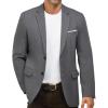 imageWULFUL Mens Casual Blazer Suit Jackets Slim Fit Two Button Sport Coats Lightweight Business JacketDeep Grey