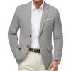 imageWULFUL Mens Casual Blazer Suit Jackets Slim Fit Two Button Sport Coats Lightweight Business JacketLight Grey