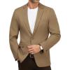 imageWULFUL Mens Herringbone Blazer Jacket Lightweight Casual Sport Coat One Button Suit JacketsBrown