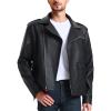 imageWULFUL Mens Leather Jackets Faux Bomber Jacket for Men Motorcycle Lapel Asymmetric ZipUp Slim Fit Biker CoatBlack012