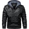 imageWULFUL Mens Leather Jackets Faux Leather Jacket for Men Lapel ZipUp Slim Fit CoatBlack022