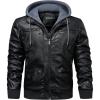 imageWULFUL Mens Leather Jackets Faux Leather Jacket for Men Lapel ZipUp Slim Fit CoatBlack025