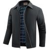 imageWULFUL Mens Lightweight Jackets Casual Windbreaker Stylish Light Golf Work Dress BusinessDeep Grey