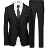 imageWULFUL Mens Slim Fit Suit One Button 3Piece Blazer Dress Business Wedding Party Jacket Vest ampamp PantBrilliant Black
