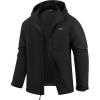 imageWULFUL Mens Softshell Jacket Waterproof Lightweight Insulated Windbreaker Fleece Lined Rain Shell Jacket for Hiking TravelBlack