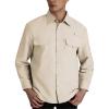imageWULFUL Mens Sun Protection Fishing Shirts UPF 50 UV Lightweight Quick Dry Cooling Button Down Shirts for Work Hiking SafariKhaki