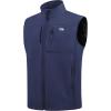 imageWULFUL Mens Windproof Lightweight Golf Vest Outerwear with Pockets Softshell Sleeveless Jacket for Running Hiking SportsNavy