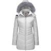 imageWULFUL Womens Winter Coats Long Warm Thicken Puffer Jackets Outwear With Removable Fur HoodLight Grey