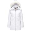 imageWULFUL Womens Winter Coats Long Warm Thicken Puffer Jackets Outwear With Removable Fur HoodWhite