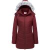 imageWULFUL Womens Winter Coats Long Warm Thicken Puffer Jackets Outwear With Removable Fur HoodWine Red