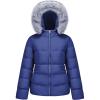 imageWULFUL Womens Winter Coats Warm Lightweight Thicken Puffer Jackets with FauxFur HoodNavy Blue