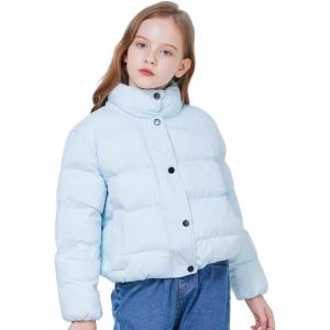 imageWULFUL Girls Winter Puffer Jacket Lightwight Warm Coat ShortBlue