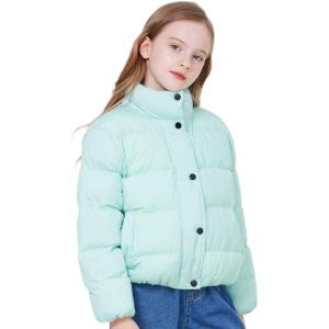 imageWULFUL Girls Winter Puffer Jacket Lightwight Warm Coat ShortGreen