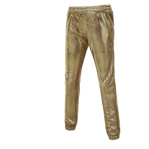 imageWULFUL Kids Boys Metallic 70s Disco Costume Sequin Party Jogger PantsGold