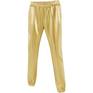 imageWULFUL Kids Boys Metallic 70s Disco Costume Sequin Party Jogger PantsGold02