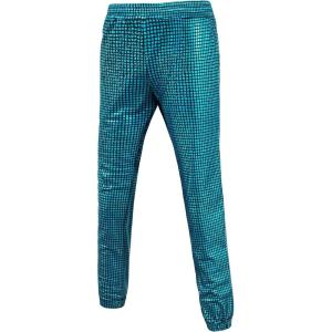 imageWULFUL Kids Boys Metallic 70s Disco Costume Sequin Party Jogger PantsSea Blue
