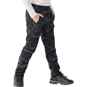 imageWULFUL Kids Waterproof Snow Ski Pants Boys Girls Outdoor Winter Fleece Hiking Insulated Snowboard PantsCamo