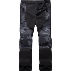imageWULFUL Kids Waterproof Snow Ski Pants Boys Girls Outdoor Winter Fleece Hiking Insulated Snowboard PantsGrey  Camo
