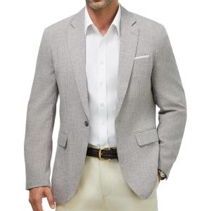 imageWULFUL Mens Casual Sport Coat Blazer Lightweight One Button Suit JacketsLighr Greynew
