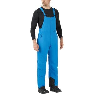 imageWULFUL Mens Insulated Snow Bibs Waterproof Winter Ski Pants Snowboarding OverallsBlue