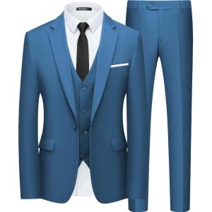 imageWULFUL Mens Slim Fit Suit One Button 3Piece Blazer Dress Business Wedding Party Jacket Vest ampamp PantHbl0127