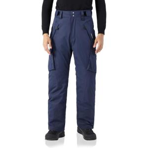 imageWULFUL Mens Waterproof Insulated Ski Snow Pants Winter Snowboarding Cargo Pants with MultiPocketsNavy