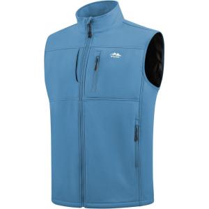 imageWULFUL Mens Windproof Lightweight Golf Vest Outerwear with Pockets Softshell Sleeveless Jacket for Running Hiking SportsRoyal Blue