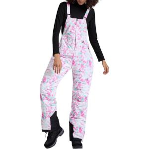 imageWULFUL Womens Insulated Snow Bibs Waterproof Winter Ski Pants Snowboarding OverallsPattern 1