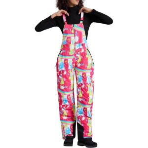 imageWULFUL Womens Insulated Snow Bibs Waterproof Winter Ski Pants Snowboarding OverallsPattern 2