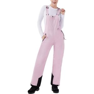 imageWULFUL Womens Insulated Snow Bibs Waterproof Winter Ski Pants Snowboarding OverallsPink
