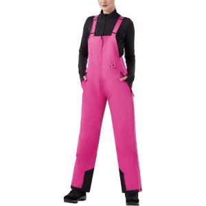 imageWULFUL Womens Insulated Snow Bibs Waterproof Winter Ski Pants Snowboarding OverallsRose Red