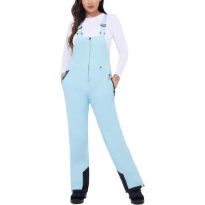 imageWULFUL Womens Insulated Snow Bibs Waterproof Winter Ski Pants Snowboarding OverallsSky Blue