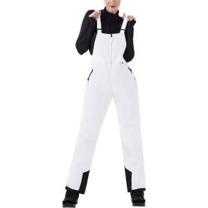 imageWULFUL Womens Insulated Snow Bibs Waterproof Winter Ski Pants Snowboarding OverallsWhite