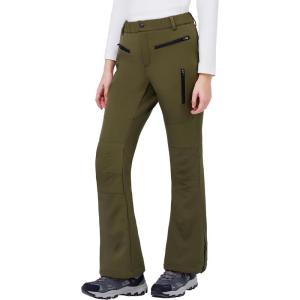 imageWULFUL Womens Snow Ski Pants Waterproof Insulated Fleece Lined Winter Softshell Hiking PantsArmy Green
