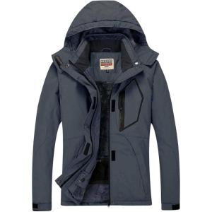 imageWULFUL Womens Waterproof Ski Jacket Warm Winter Coats Windproof Winter Jackets for Women Fleece Lined Windbreaker with Hood