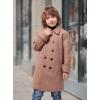 imageWULFUL Boys Double Breasted Wool Trench Coat Winter Pea CoatBrown